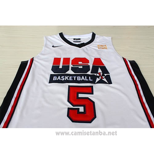 Camiseta USA 1992 David Robinson #5 Blanco